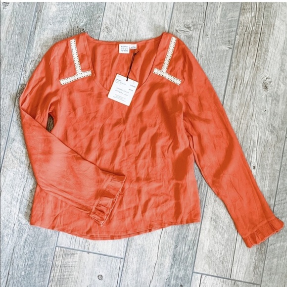 NWT SOMEDAYS LOVIN Burnt Orange Blouse - Picture 1 of 13